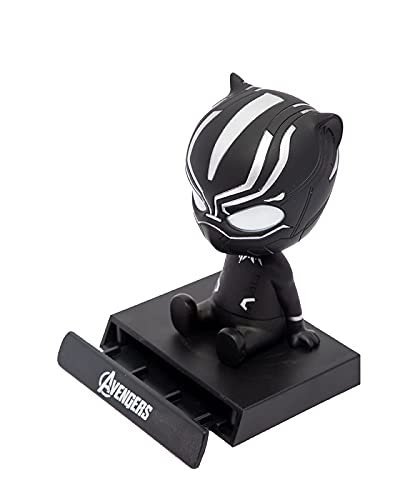 Super heroeses Black Panther Action Figure Limited Edition, Comics Character Wakanda Forever | Bobblehead with Mobile Holder for Car