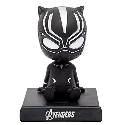 Super heroeses Black Panther Action Figure Limited Edition, Comics Character Wakanda Forever | Bobblehead with Mobile Holder for Car