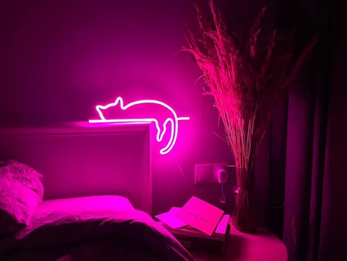 cat neon Sign | Art Decor Neon Light | Wall Art Signs Cute cat Decor | Gift LED Neon Lights | cat Wall Decor | Cat neon Decor