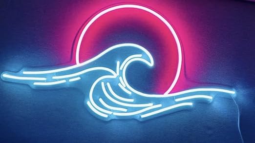 Wave Neon Sign -wave Acrylic Neon Sign Wall Decoration | Wave neon sign/Wave Neon Sign/Wave & Sun Led Lights