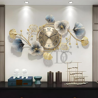 Metal Wall Clock - Floral Design with Silent Sweep Machine - Ideal Home Decor Items and Wall Decoration Items