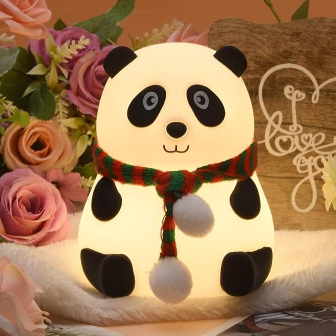 Panda Night Lamp, Panda Touch Silicone Lamp, 7 Colour Changing Light For Kids Bedroom, Usb Rechargeable,Birthday Gift For Girls And Boys (Close Eye), Multicolor, led