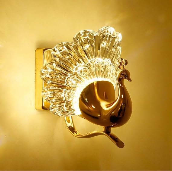 Wall Lamps, Gold Peacock Design, Wall Lighting Fixtures, Indoor Light, Luxury Wall Sconces for Bedside, Living Room, Wrought Iron Wall Lamp