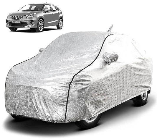 Waterproof Car Body Cover for Maruti Baleno with Mirror and Antenna Pocket, Soft Cotton Lining, Triple Stitched