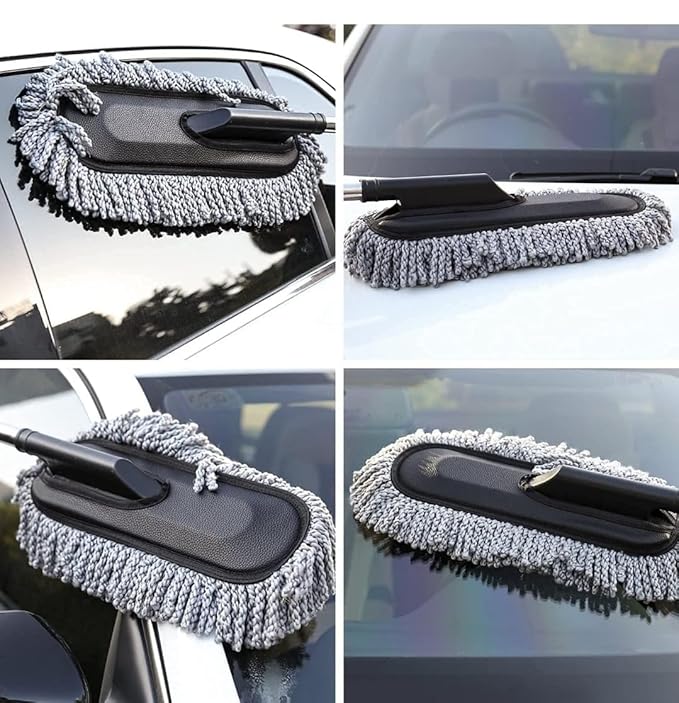 5 PCs Microfiber Car Duster with Long Handle Car Cleaning Brush Exteriror and Interiror Car Cleaning Cloth Car