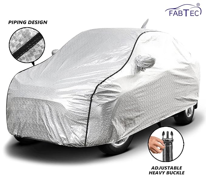 Waterproof Car Body Cover for Maruti Baleno with Mirror and Antenna Pocket, Soft Cotton Lining, Triple Stitched