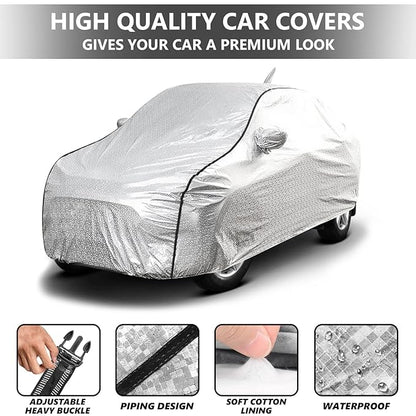 Waterproof Car Body Cover for Maruti Baleno with Mirror and Antenna Pocket, Soft Cotton Lining, Triple Stitched